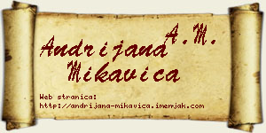 Andrijana Mikavica vizit kartica
